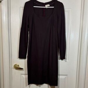 L'AGENCE Deep Purple Long Sleeve Stretchy Square Neck Dress Sz Medium
